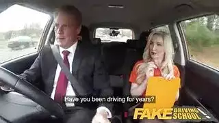 blonde behind the wheel gets a senior citizens hard rod