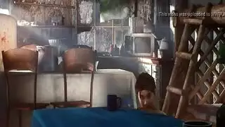 نيك حلق على السلالم: سامانثا تسال لعابها على زب سميك